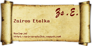 Zsiros Etelka névjegykártya